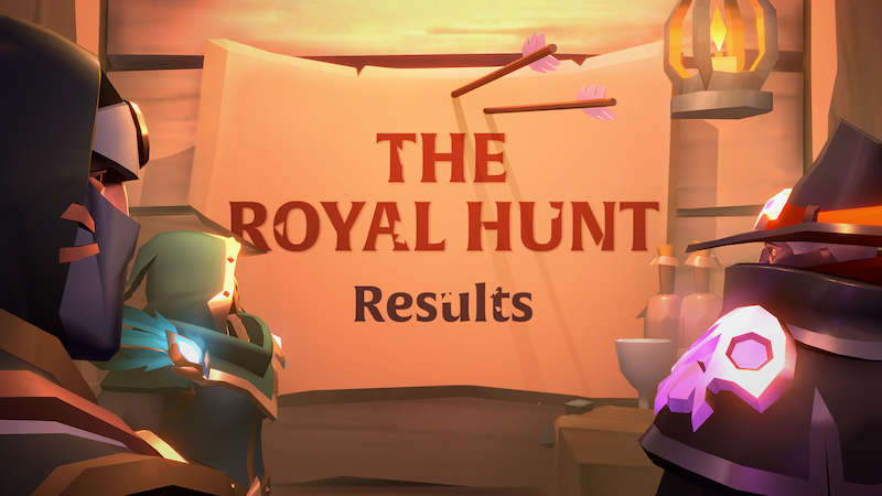 Royal Hunt results artwork with Albion adventurers